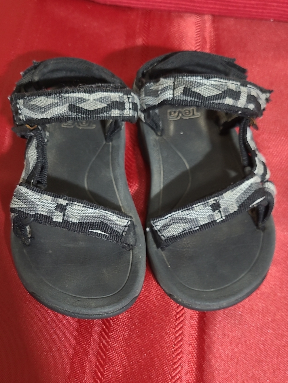 Teva Kids Toddlers Black and Gray Patterned Strap Sandals
